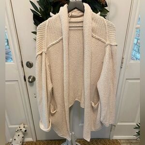 Free People Boho Lagenlook Oversized Slouchy Chunky Open Front Cardigan Sweater